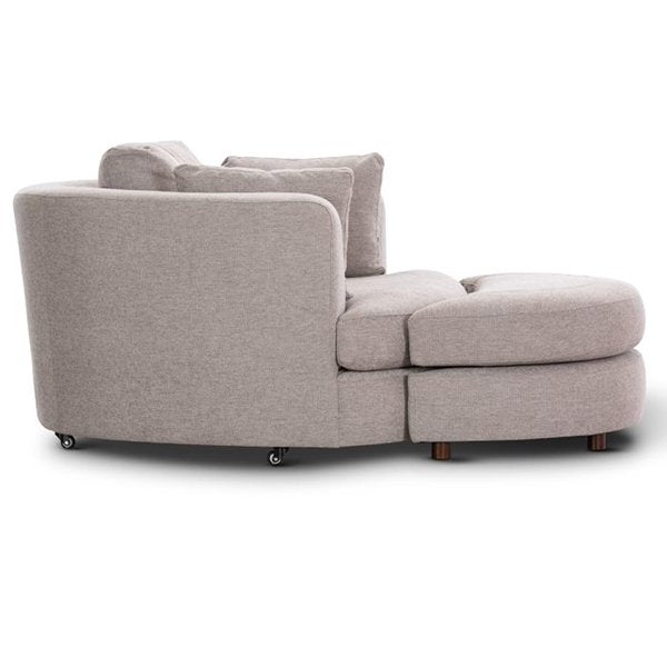 Cuddle Swivel Armchair + Ottoman - Steel