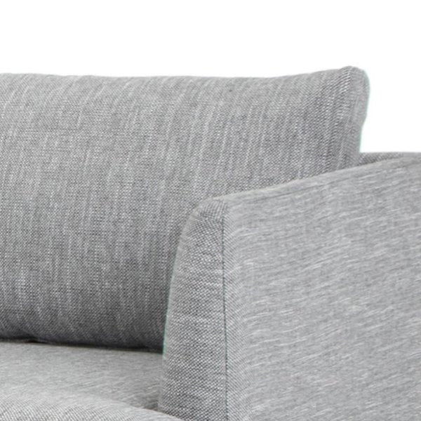 Denmark 3 Seater With Left Chaise Fabric Sofa - Graphite Grey with Natural Legs