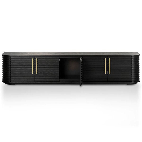 Domenic 2.3m TV Entertainment Unit - Textured Espresso Black