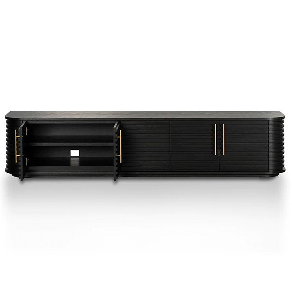 Domenic 2.3m TV Entertainment Unit - Textured Espresso Black