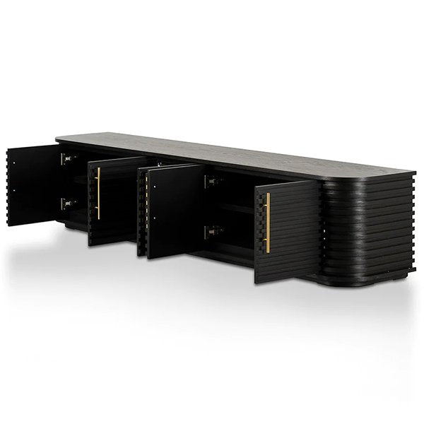 Domenic 2.3m TV Entertainment Unit - Textured Espresso Black