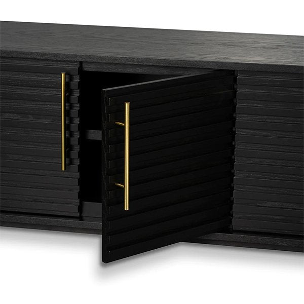 Domenic 2.3m TV Entertainment Unit - Textured Espresso Black