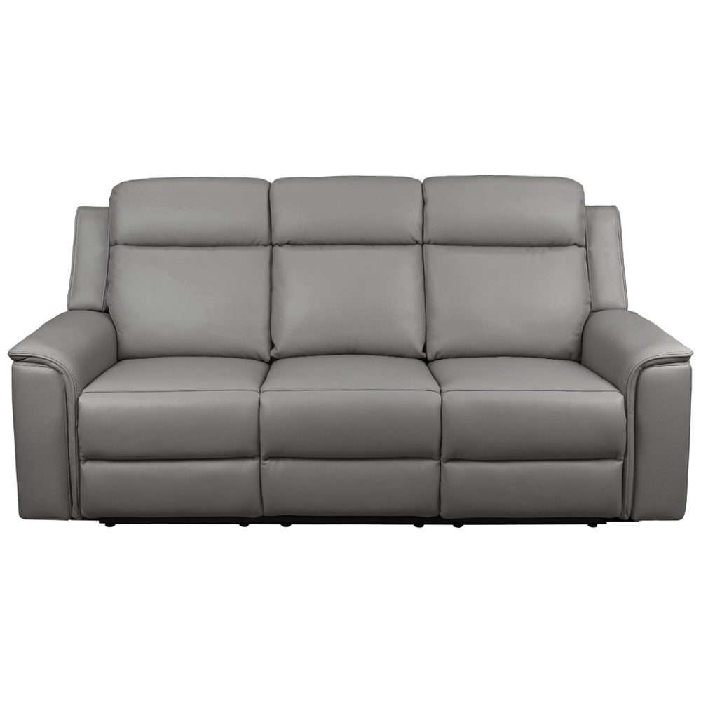 Doomben Premium Leather 3 Seater Sofa - Dark Grey