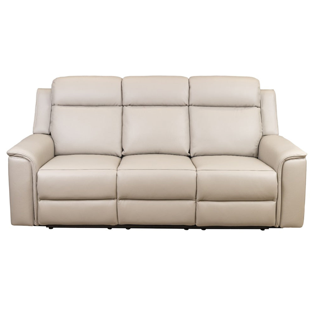 Doomben Premium Leather 3 Seater Sofa - Light Grey