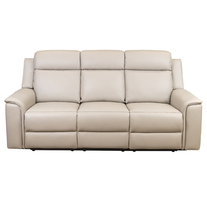 Doomben Premium Leather 3 Seater Sofa - Light Grey
