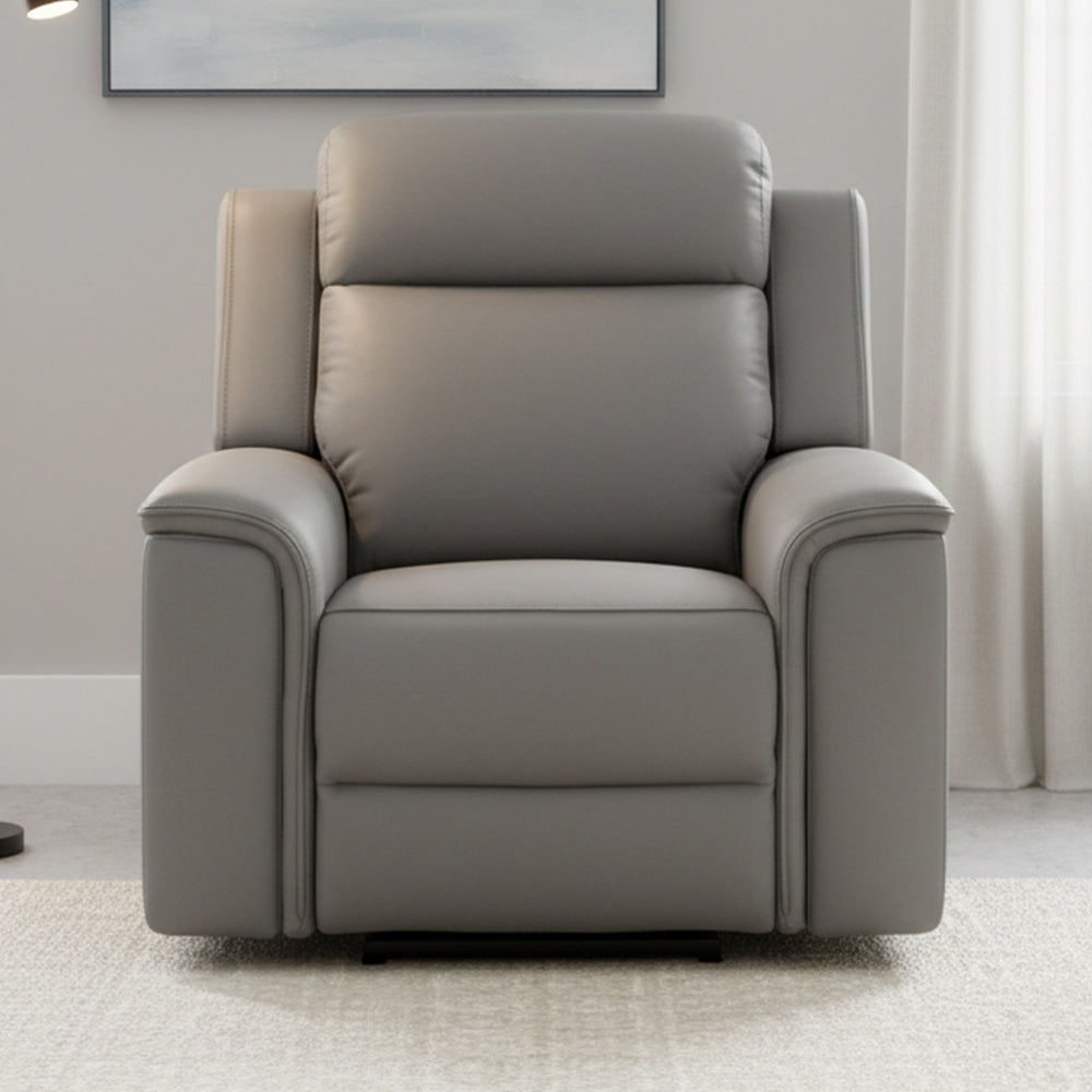 Doomben Premium Leather Recliner Armchair - Dark Grey