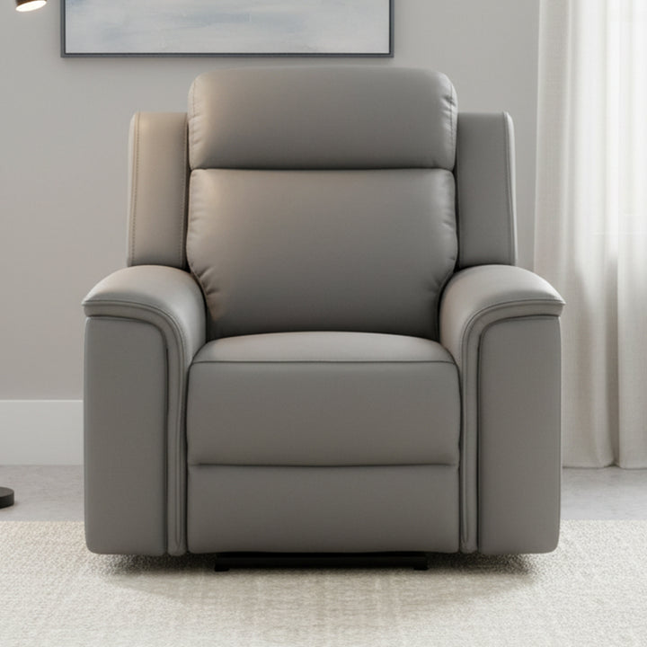 Doomben Premium Leather Recliner Armchair - Dark Grey