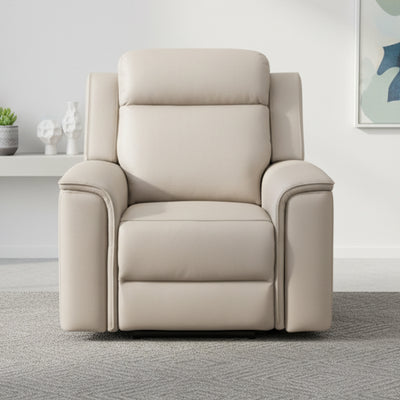Doomben Premium Leather Recliner Armchair - Light Grey