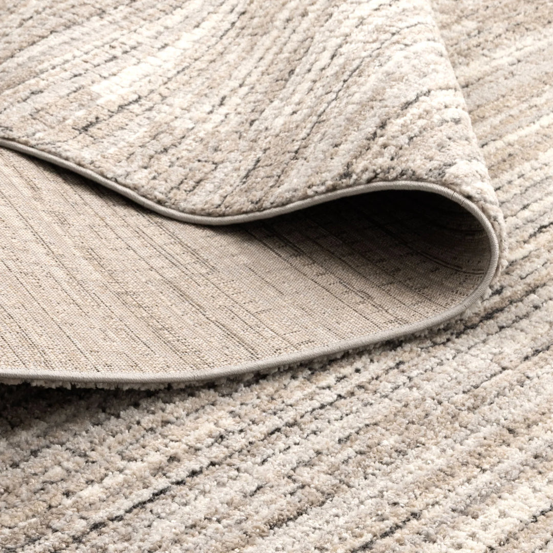 Dorado Textured Look Border Grey Beige Rug