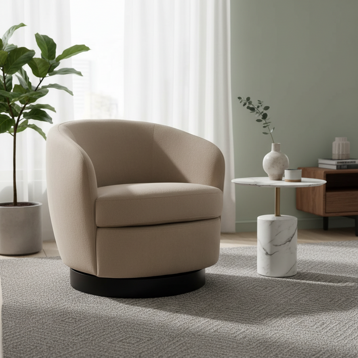 Doreen Swivel Accent Armchair - Coffee