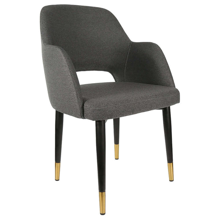 Durafurn Sorbet Chair with Black Metal Legs - Anthracite Fabric