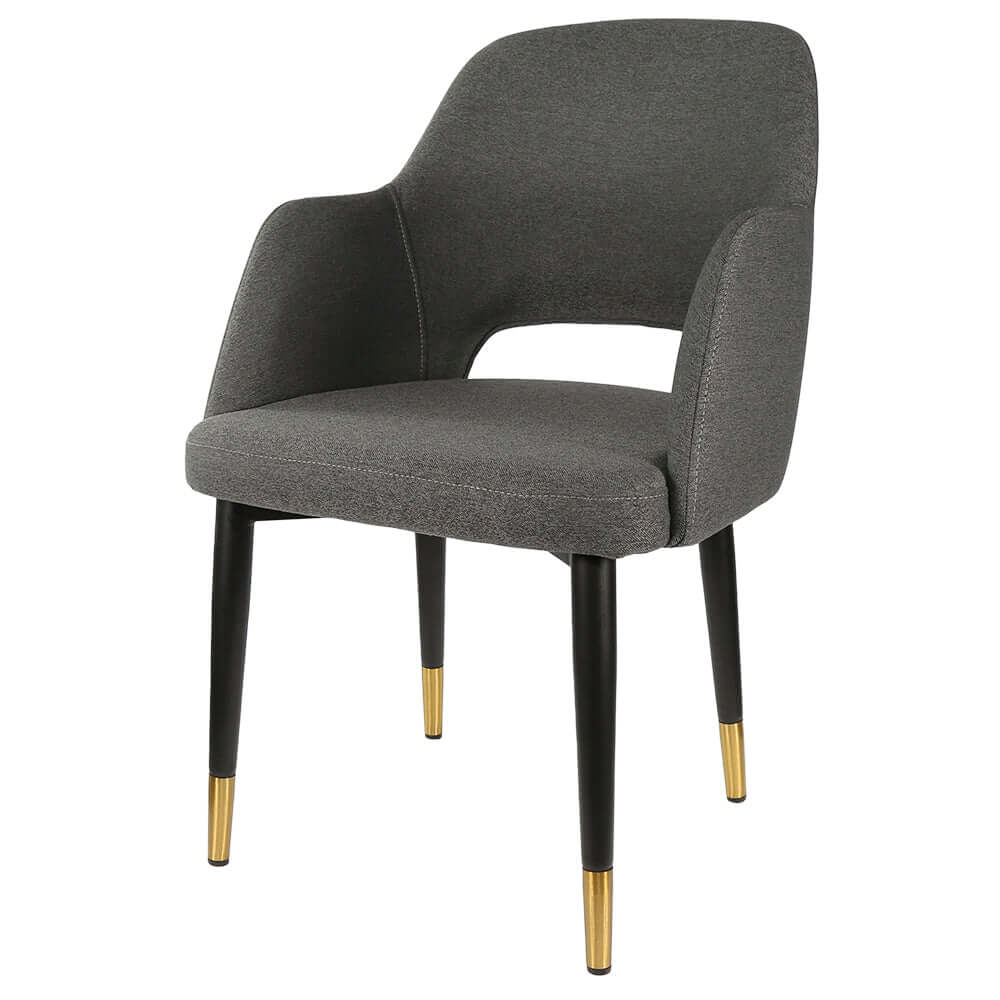 Durafurn Sorbet Chair with Black Metal Legs - Anthracite Fabric