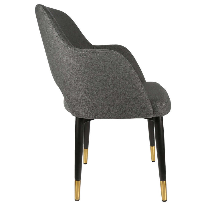 Durafurn Sorbet Chair with Black Metal Legs - Anthracite Fabric