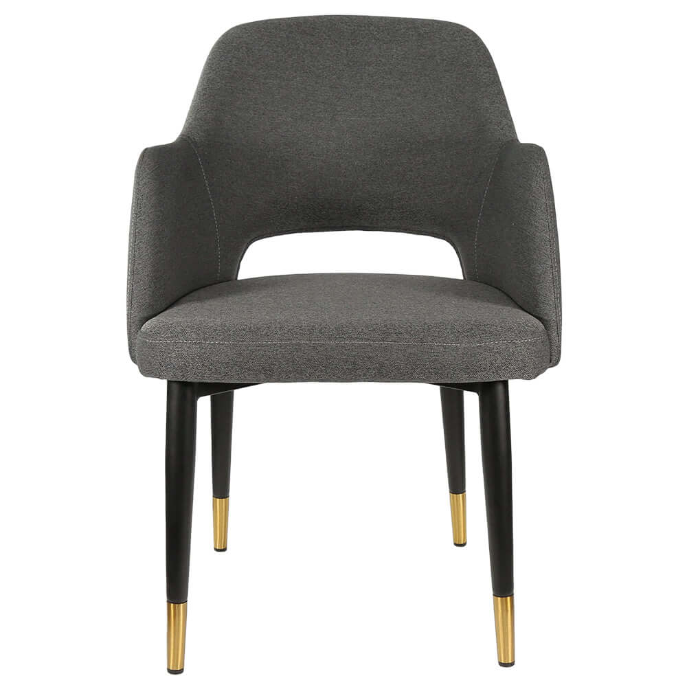 Durafurn Sorbet Chair with Black Metal Legs - Anthracite Fabric