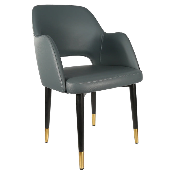 Durafurn Sorbet Chair with Black Metal Legs - Anthracite Vinyl