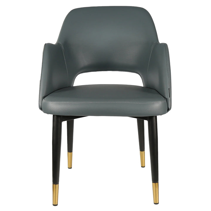 Durafurn Sorbet Chair with Black Metal Legs - Anthracite Vinyl