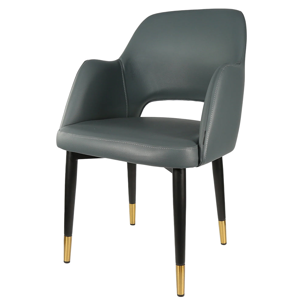 Durafurn Sorbet Chair with Black Metal Legs - Anthracite Vinyl