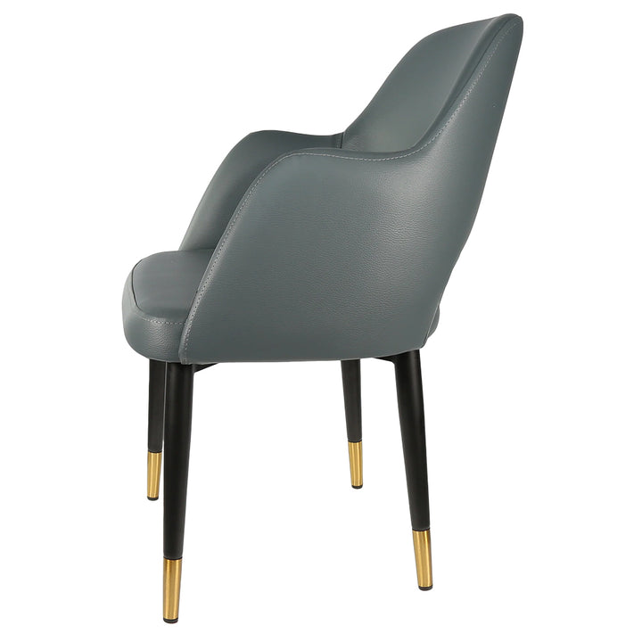 Durafurn Sorbet Chair with Black Metal Legs - Anthracite Vinyl