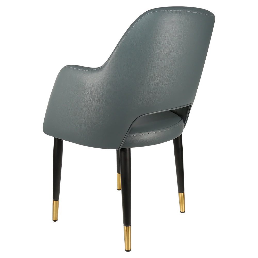 Durafurn Sorbet Chair with Black Metal Legs - Anthracite Vinyl