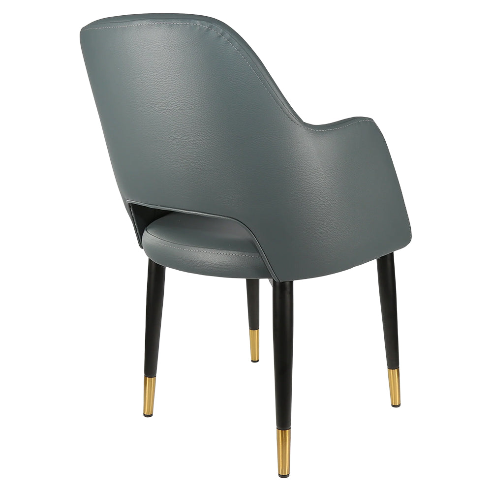 Durafurn Sorbet Chair with Black Metal Legs - Anthracite Vinyl