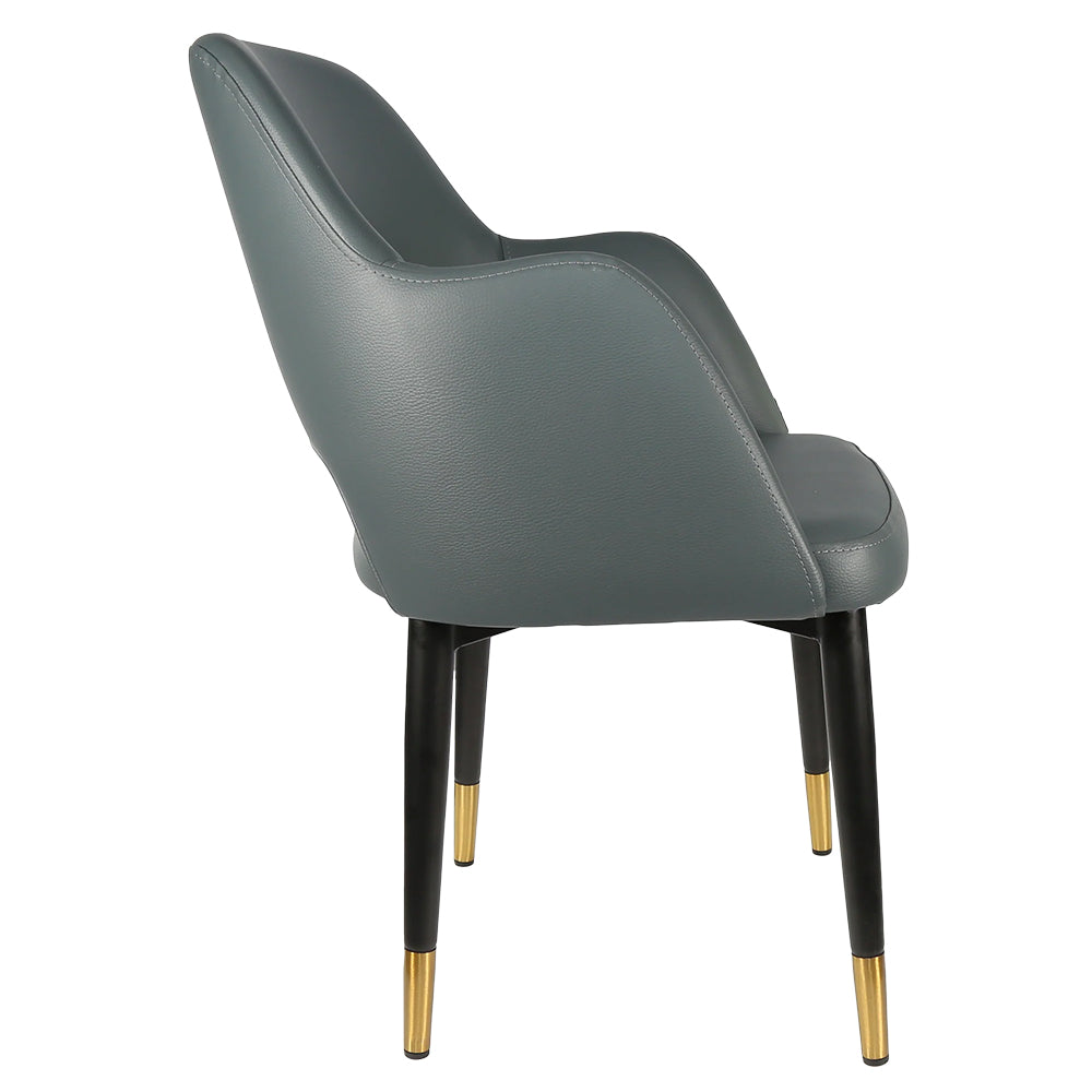 Durafurn Sorbet Chair with Black Metal Legs - Anthracite Vinyl