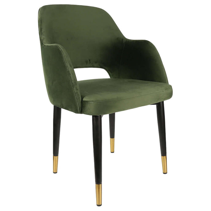 Durafurn Sorbet Chair with Black Metal Legs - Avocado Velvet