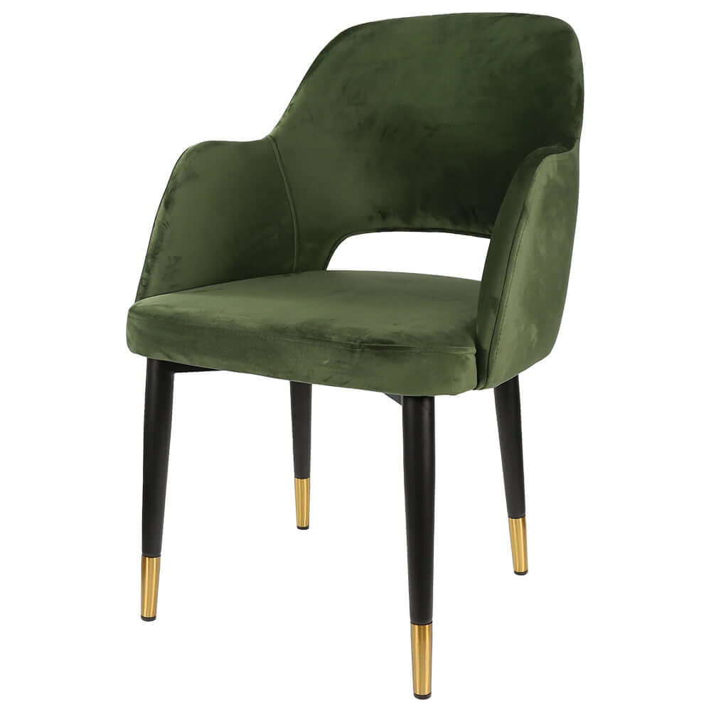 Durafurn Sorbet Chair with Black Metal Legs - Avocado Velvet