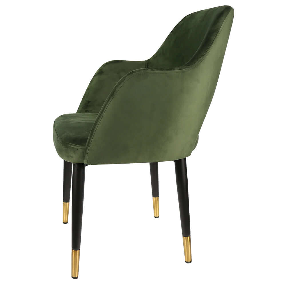 Durafurn Sorbet Chair with Black Metal Legs - Avocado Velvet