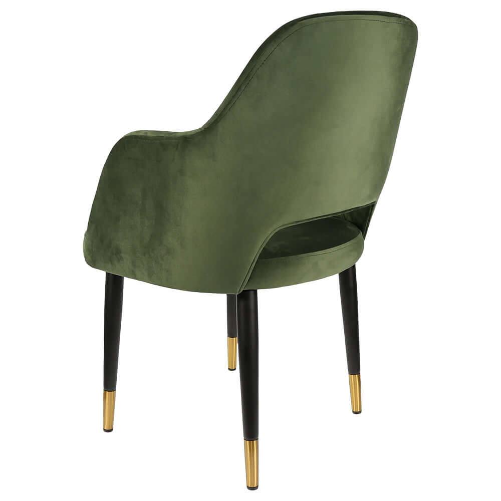 Durafurn Sorbet Chair with Black Metal Legs - Avocado Velvet