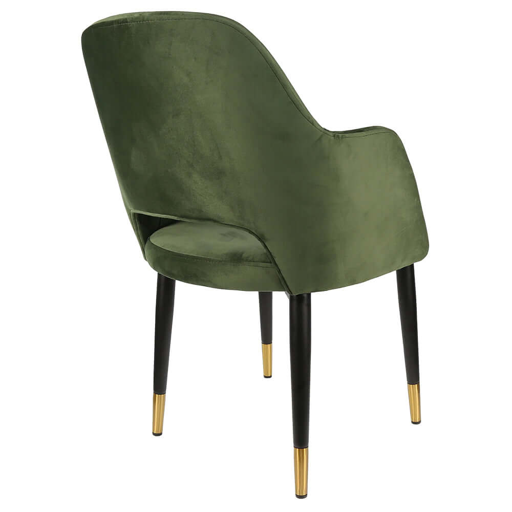 Durafurn Sorbet Chair with Black Metal Legs - Avocado Velvet