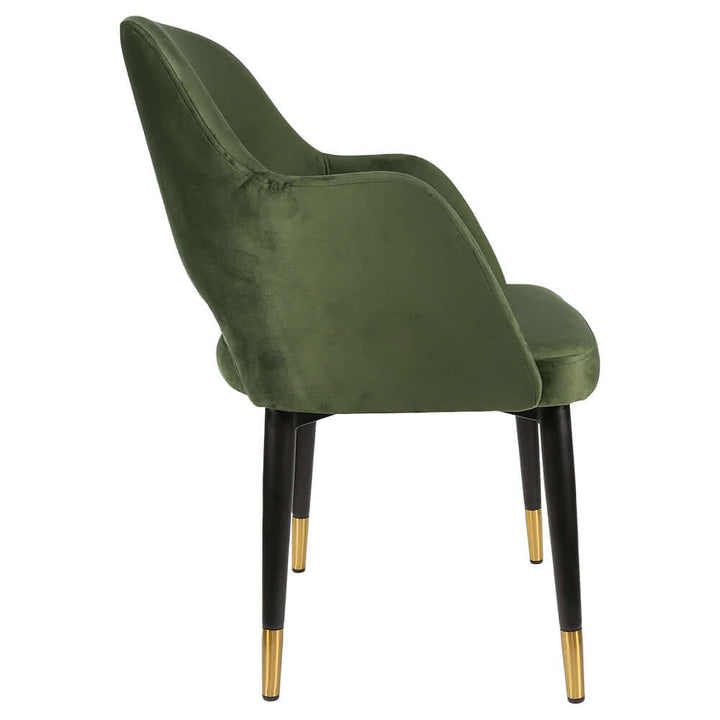 Durafurn Sorbet Chair with Black Metal Legs - Avocado Velvet