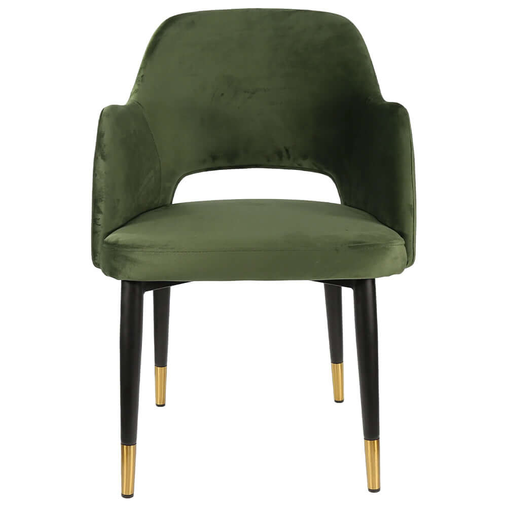 Durafurn Sorbet Chair with Black Metal Legs - Avocado Velvet