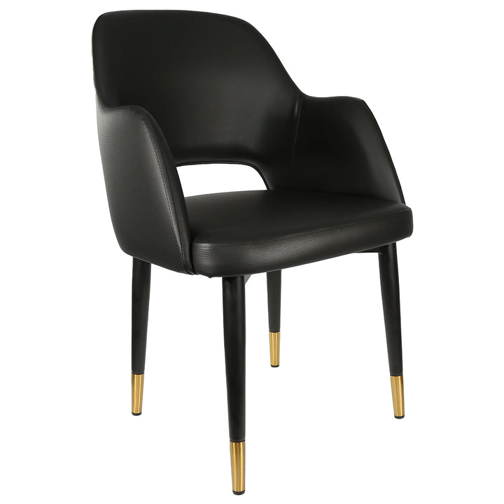 Durafurn Sorbet Chair with Black Metal Legs - Black Vinyl