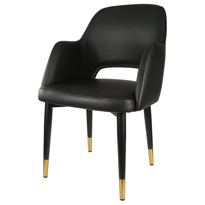 Durafurn Sorbet Chair with Black Metal Legs - Black Vinyl