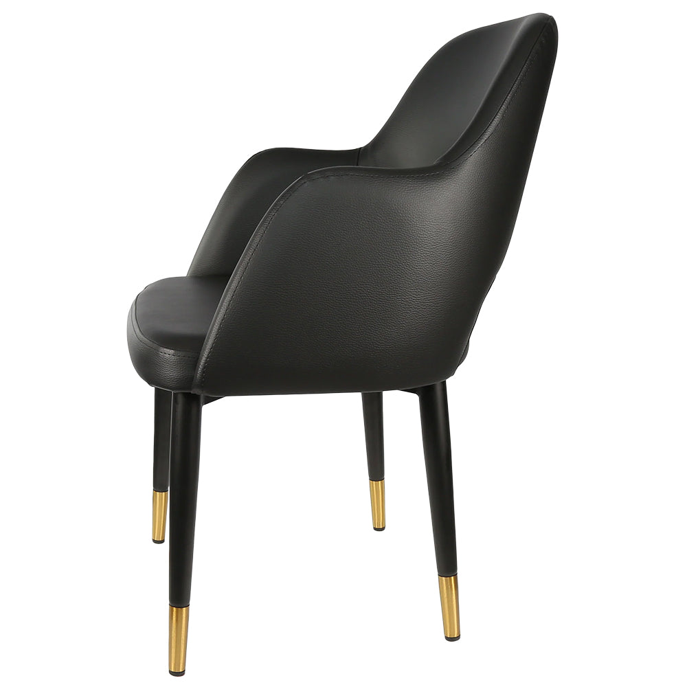 Durafurn Sorbet Chair with Black Metal Legs - Black Vinyl