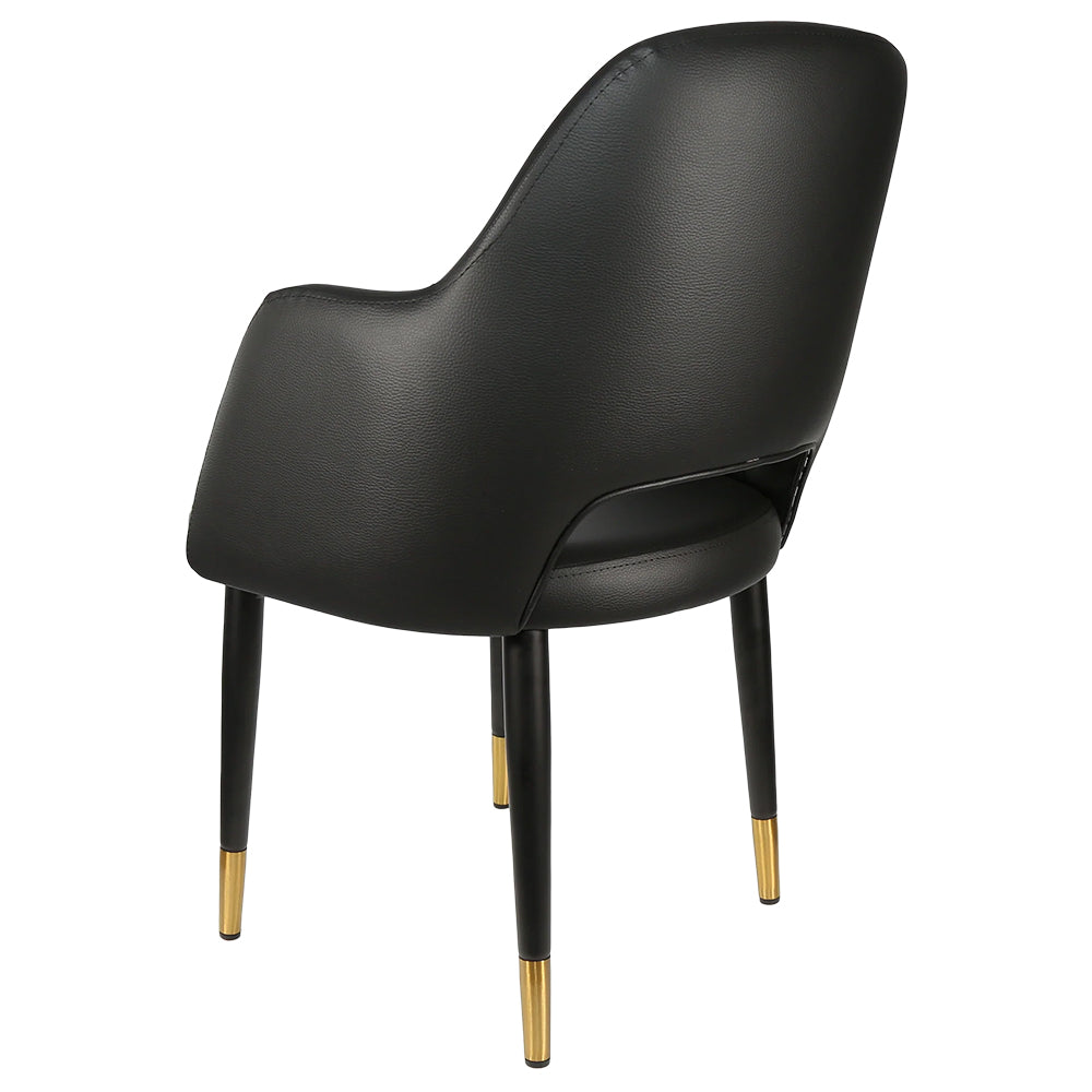 Durafurn Sorbet Chair with Black Metal Legs - Black Vinyl