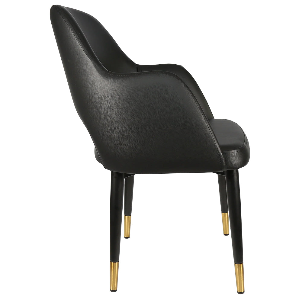 Durafurn Sorbet Chair with Black Metal Legs - Black Vinyl