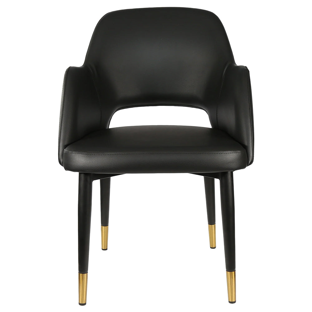 Durafurn Sorbet Chair with Black Metal Legs - Black Vinyl