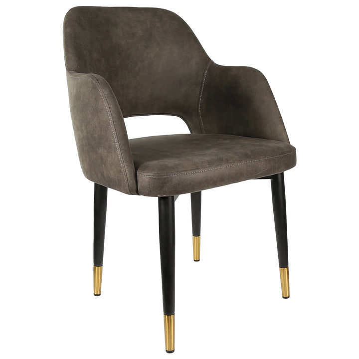 Durafurn Sorbet Chair with Black Metal Legs - Charcoal Fabric