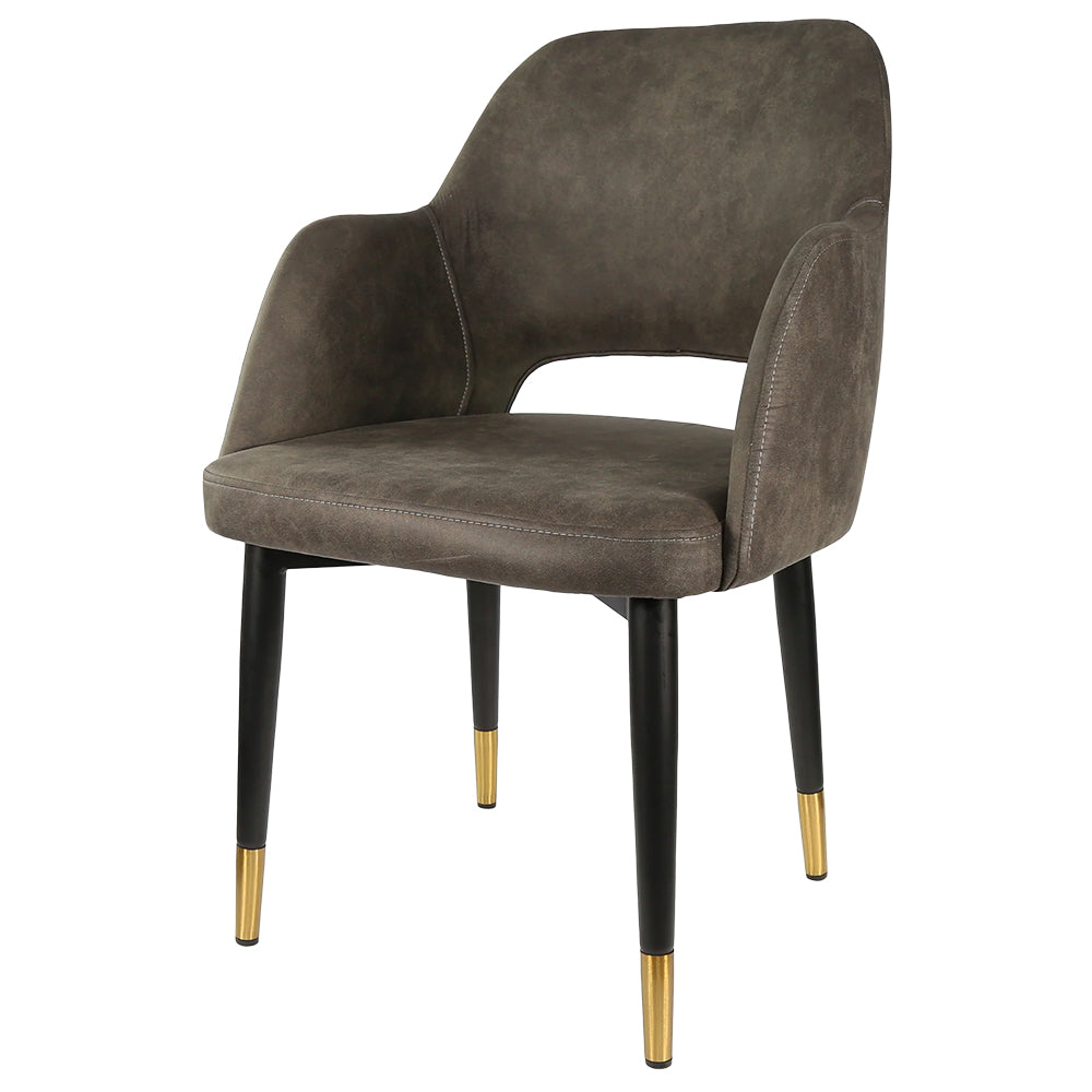 Durafurn Sorbet Chair with Black Metal Legs - Charcoal Fabric