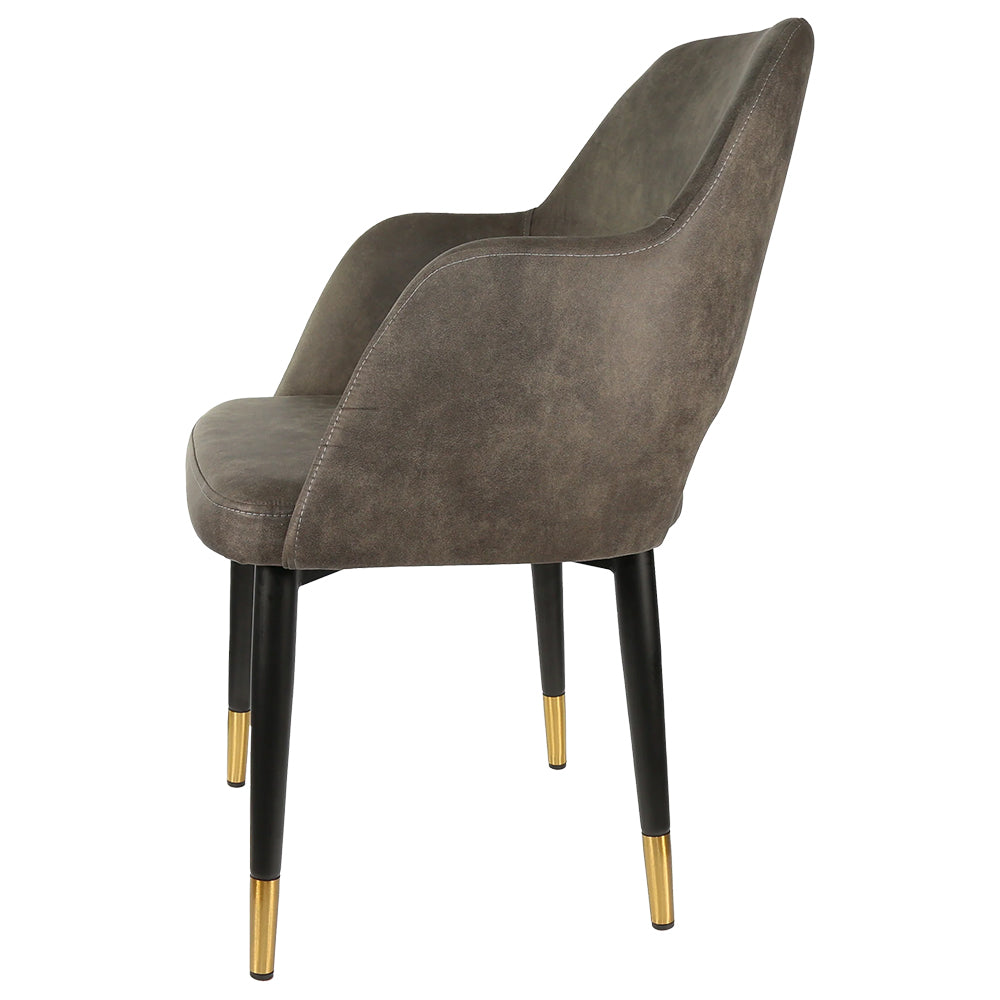 Durafurn Sorbet Chair with Black Metal Legs - Charcoal Fabric