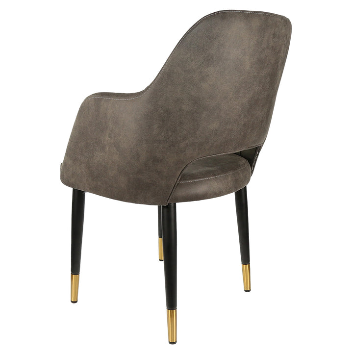 Durafurn Sorbet Chair with Black Metal Legs - Charcoal Fabric