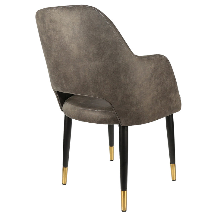 Durafurn Sorbet Chair with Black Metal Legs - Charcoal Fabric