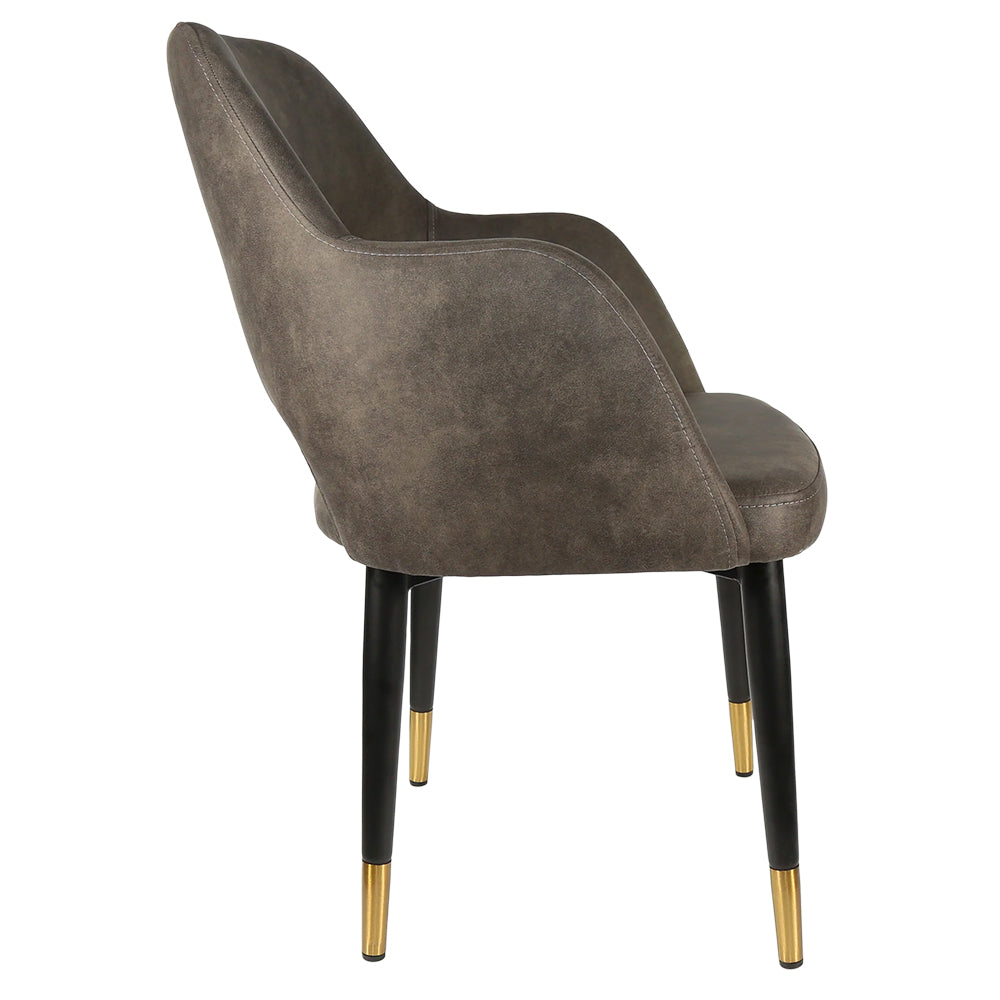 Durafurn Sorbet Chair with Black Metal Legs - Charcoal Fabric