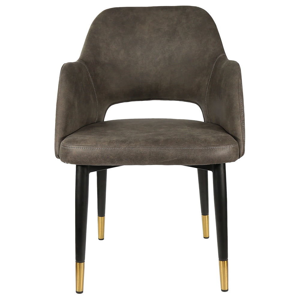 Durafurn Sorbet Chair with Black Metal Legs - Charcoal Fabric