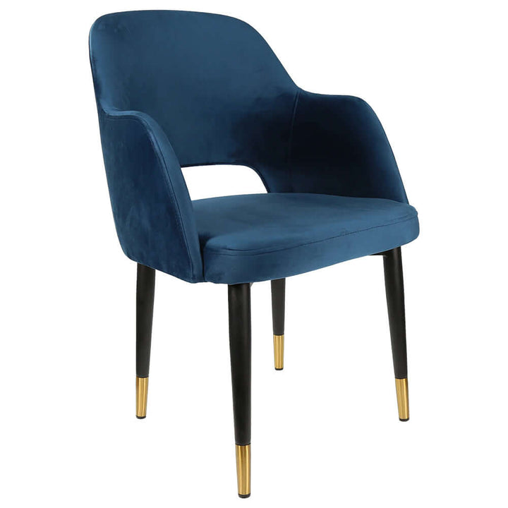 Durafurn Sorbet Chair with Black Metal Legs - Denim Velvet