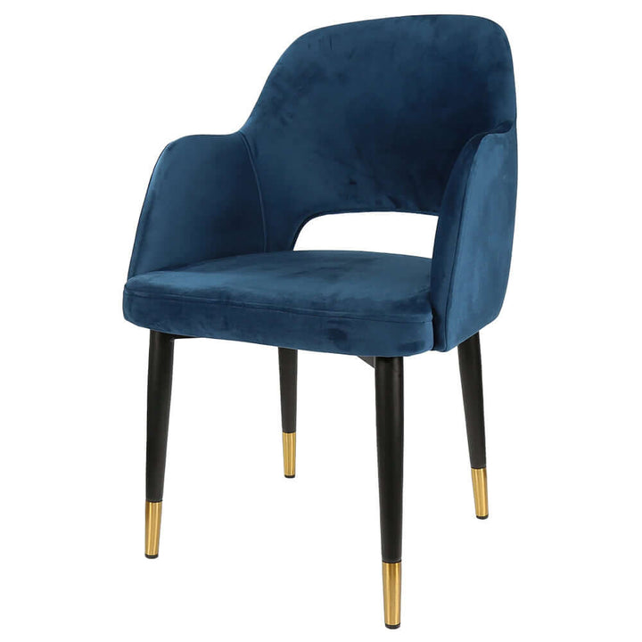 Durafurn Sorbet Chair with Black Metal Legs - Denim Velvet