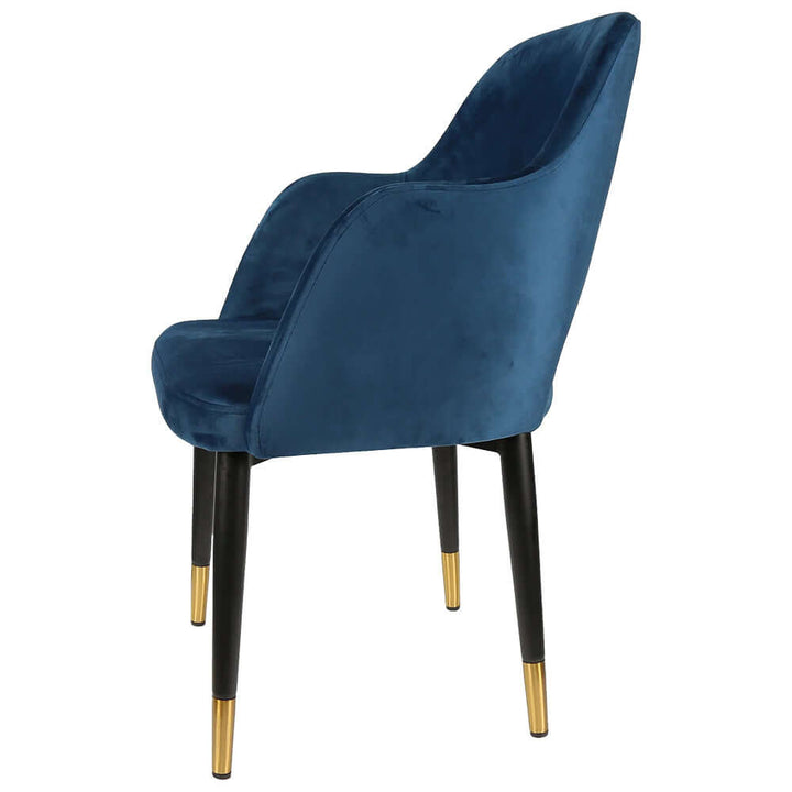 Durafurn Sorbet Chair with Black Metal Legs - Denim Velvet