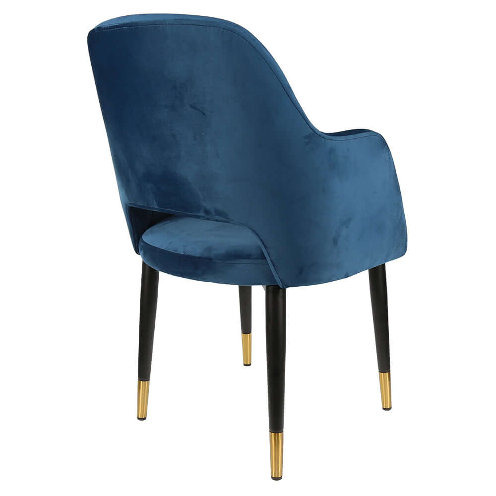 Durafurn Sorbet Chair with Black Metal Legs - Denim Velvet