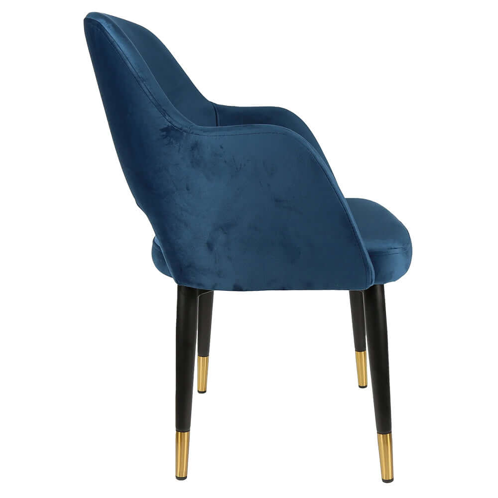 Durafurn Sorbet Chair with Black Metal Legs - Denim Velvet